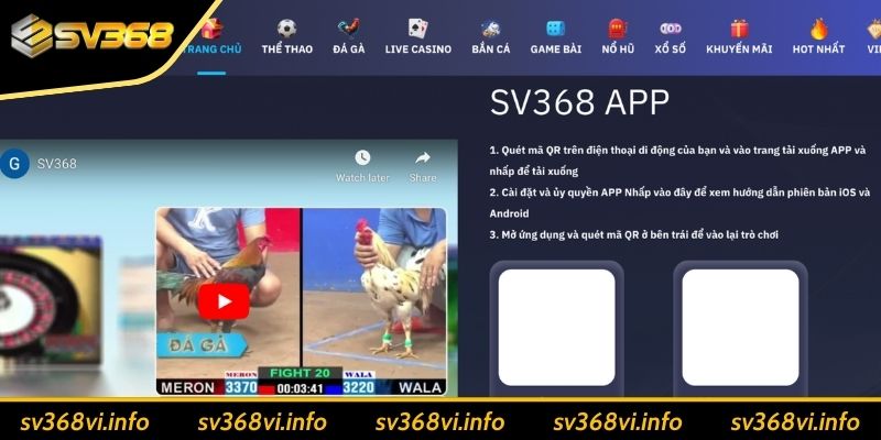 Tải App SV368 về iOS