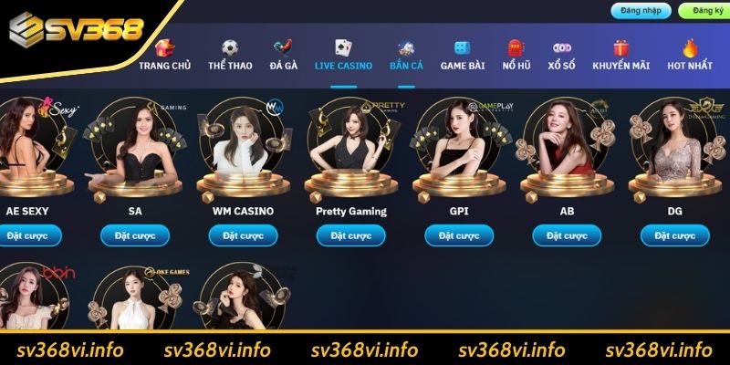 Top game hấp dẫn tại Casino SV368